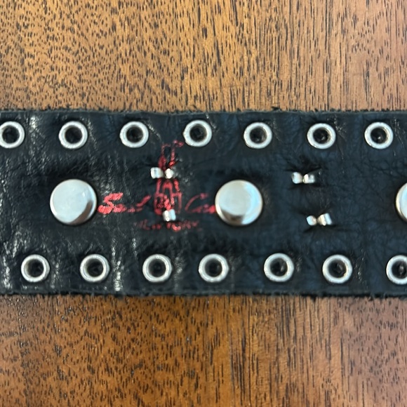 Sandcastle New York Embellished Black Leather Belt  - Vintage - Picture 3 of 4